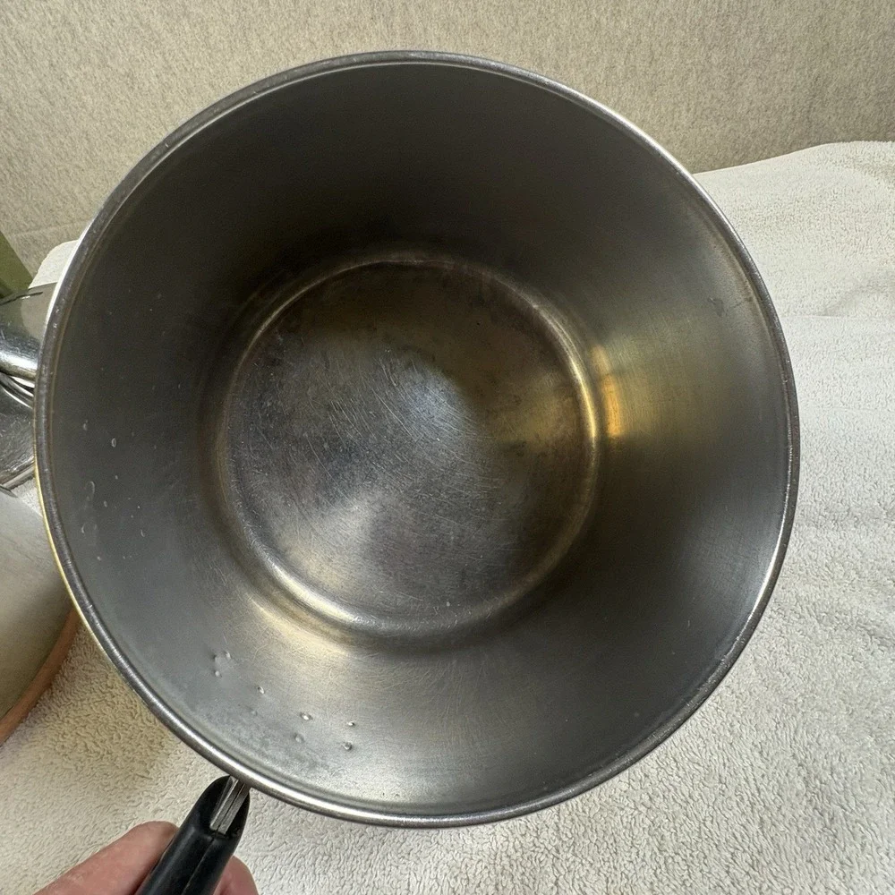 Revere Ware Pre 1968 Copper Bottom 1 Qt, 1.5 Qt, 2 Qt Set of Saucepans W/Lids